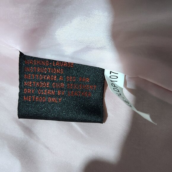 Oscar Leopold Leather Jacket Womens XXL Light Pink Belted Lined Short Jacket - Picture 8 of 9